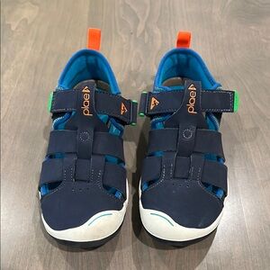 PLAE Blue and Orange Sporty Sandals with Velcro Straps